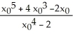 Newton's Method with initial approximation x<sub>0</sub> is used to approximate a real root of the equation x<sup>4</sup> - 2 = 0. The value of Newton's Method iteration x<sub>1</sub> is equal to A)    B)    C)    D)    E)  ±  