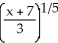Find the inverse of the function f(x)  = 3   + 7. A)      - 7 B)    C)    D)  3   - 7 E)   