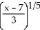 Find the inverse of the function f(x)  = 3   + 7. A)      - 7 B)    C)    D)  3   - 7 E)   
