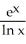 Find ln (   /x) . A)  x + ln x B)  1 - ln x C)  x - ln x D)    - x E)   