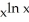 Find   if y =   . A)  (ln x)    B)  2 (ln x)    C)  2 (ln x)    D)  2 (ln x)    E)  (ln x)   