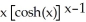 Find the derivative of the function f(x)  =   . A)      B)    C)  x   D)  ln(cosh(x)  + x tanh(x)  E)     