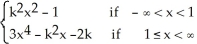 <strong>Let f(x) = .Find all values of the real number k so that f is differentiable at x = 1.</strong> A) -2 and 1 B) 2 and -1 C) -2 and 2 D) only -2 E) only 2