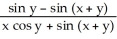 If x sin y = cos (x + y) , then calculate   . A)  -   B)    C)  -   D)    E)   