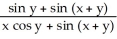 If x sin y = cos (x + y) , then calculate   . A)  -   B)    C)  -   D)    E)   