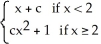 <strong>For what value of the constant c is the function f(x) = continuous everywhere?</strong> A) B) C) 1 D) 0 E) none of the above