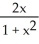  If x = tan \theta , express sin(2 \theta )  and cos(2 \theta )  as rational functions of x. A)  sin(2 \theta )  =   , cos(2 \theta )  =   B)  sin(2 \theta )  =   , cos(2 \theta )  =   C)  sin(2 \theta )  =   , cos(2 \theta )  =   D)  sin(2 \theta )  =   , cos(2 \theta )  =   E)  sin(2 \theta )  =   , cos(2 \theta )  =   