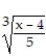 Find the inverse of the function. -f(x)  = 5x<sup>3</sup> - 4 A) Not a one-to-one function  B)  f<sup>-1</sup>(x)  =   C)   f<sup>-1</sup>(x)  =   + 4 D)  f<sup>-1</sup>(x)  =  