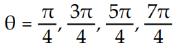  Solve for the angle θ, where 0 ≤ θ ≤ 2π -  \theta =   A)  \theta  = 0,   \pi , 2  \pi    B)     C)      D)      