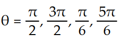  Solve for the angle θ, where 0 ≤ θ ≤ 2π -sin 2 \theta  - cos  \theta  = 0 A)      B)      C)     D)     