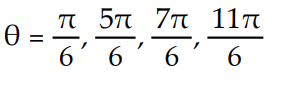  Solve for the angle θ, where 0 ≤ θ ≤ 2π -sin 2 \theta  + cos  \theta = 0 A)      B)     C)      D)     