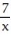 Use the inverse trig functions to express the angle in terms of the indicated unknown side. -  Given that y = 7, express angle A in terms of x. Use one of the inverse trig functions   ,   , or   . A)   A =      B)  A =      C)  A =     D)   A =     
