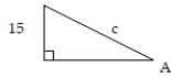 Use the inverse trig functions to express the angle in terms of the indicated unknown side. -  Use one of the inverse trig functions   or    to express angle A in terms of c. A)   A =      B)   A =      C)   A =     D)   A =     