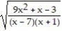  Divide numerator and denominator by the highest power of x in the denominator to find the limit. -    A)  9 B)  0 C)  \infty  D)  3 