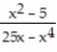 Find all horizontal asymptotes of the given function, if any. -f(x)  =   A)  y = 0 B)  no horizontal asymptotes C)  y = -1 D)   y = -5, y = 5