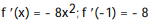 <strong>Calculate the derivative of the function. Then find the value of the derivative as specified.  -f(x) =   ;   (-1)</strong> A)     B)     C)     D)     <div style=padding-top: 35px> 