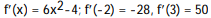 <strong>Use limits to find the derivative function   for the given function f. Then evaluate   (a) for the given values of a.  -f(x) =   - 4x; a = -2, 3</strong> A)     B)     C)     D)    <div style=padding-top: 35px> 