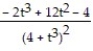 Find the derivative of the function. -f(t)  = ( 4 - t)    A)    (t)  =   B)    (t)  =   C)    (t)  =   D)    (t)  =  