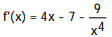 Find the derivative of the function. -f(x)  = 4x<sup>2</sup> - 7x + 8 -   A)     B)      C)      D)     