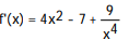Find the derivative of the function. -f(x)  = 4x<sup>2</sup> - 7x + 8 -   A)     B)      C)      D)     