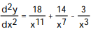 Find the second derivative of the function. -y =   A)      B)      C)      D)    