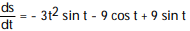 Find the derivative. -s = cos t - 9t sin t - 9 cos t A) B) C) D)