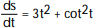 Find the derivative. -s =   - csc t + 9 A)      B)      C)      D)     