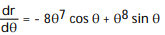  Find the derivative. -r = 14 -   cos  \theta  A)      B)     C)     D)      
