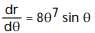  Find the derivative. -r = 14 -   cos  \theta  A)      B)     C)     D)      