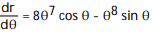  Find the derivative. -r = 14 -   cos  \theta  A)      B)     C)     D)      