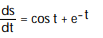Find the derivative. -s = sin t -   A)      B)      C)      D)     