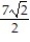  The equation gives the position s = f(t)  of a body moving on a coordinate line (s in meters, t in seconds) . -s = 6 sin t - cos t Find the body's acceleration at time t =  \pi /4 sec. A)  -   m/   B)    m/   C)    m/   D)  -   m/   