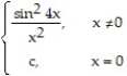 Write the word or phrase that best completes each statement or answers the question. Provide an appropriate response. -Find a value of c that will make f(x) =     continuous at x = 0.