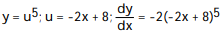 Write the function in the form y = f(u)  and u = g(x) . Then find dy/dx as a function of x. -y =   A)    B)    C)    D)     