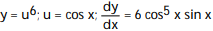 Write the function in the form y = f(u) and u = g(x) . Then find dy/dx as a function of x. -y = x A) B) C) D)