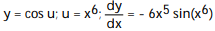 Write the function in the form y = f(u) and u = g(x) . Then find dy/dx as a function of x. -y = x A) B) C) D)