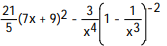 Find the derivative of the function. -y = + A) B) C) D)