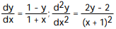 Use implicit differentiation to find dy/dx and y/d . -xy - x + y = 4 A) B) C) D)