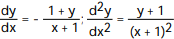 Use implicit differentiation to find dy/dx and y/d . -xy - x + y = 4 A) B) C) D)