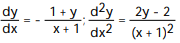 Use implicit differentiation to find dy/dx and y/d . -xy - x + y = 4 A) B) C) D)