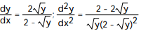 Use implicit differentiation to find dy/dx and y/d   .   -4   - y = 2x A)     B)      C)     D)    