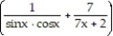 Use logarithmic differentiation to find the derivative of y. -y = sin x A) sin x B) sin x C) D) sin x