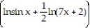 Use logarithmic differentiation to find the derivative of y. -y = sin x A) sin x B) sin x C) D) sin x