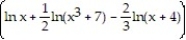 Use logarithmic differentiation to find the derivative of y. -y =   A)      B)    +   -   C)      D)     