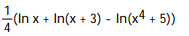 Use logarithmic differentiation to find the derivative of y. -y =   A)        B)    C)  +   -     D)  4    
