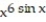 Use logarithmic differentiation to find the derivative of y with respect to the independent variable. -y =   A)  6 sin x ln x B)  6 cos x ln x +   C)      D)  6    