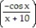 Use logarithmic differentiation to find the derivative of y with respect to the independent variable. -y =   A)      B)  sin x ln (x + 10)  C)  cos x ln (x + 10)  +   D)     