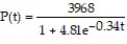 Solve the problem. -The natural resources of an island limit the growth of the population to a limiting value of 3968. The population of the island is given by the logistic equation   where t is the number of years after 1980. What is the formula for the rate of change P'(t)  ? A)  P'(t)  =   B)  P'(t)  =   C)  P'(t)  =   D)  P'(t)  =  