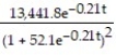 Solve the problem. -The number of employees of a company, N(t) , who have heard a rumor t days after the rumor is started is given by the logistic equation What is the rate of change N'(t) ? A) N'(t) = B) N'(t) = C) N'(t) = D) N'(t) =