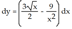 Express the relationship between a small change in x and the corresponding change in y in the form   .  -y = 3   -    A)     B)     C)     D)    